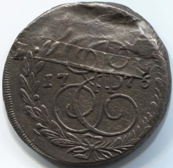 монета 5 копеек 1775 ЕМ, Встречается реже