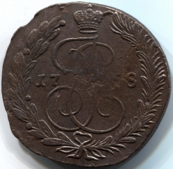 монета 5 копеек 1768 ЕМ