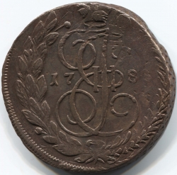 монета 5 копеек 1788 ЕМ