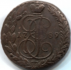 монета 5 копеек 1789 ЕМ